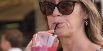 Woman Drinking smoothies